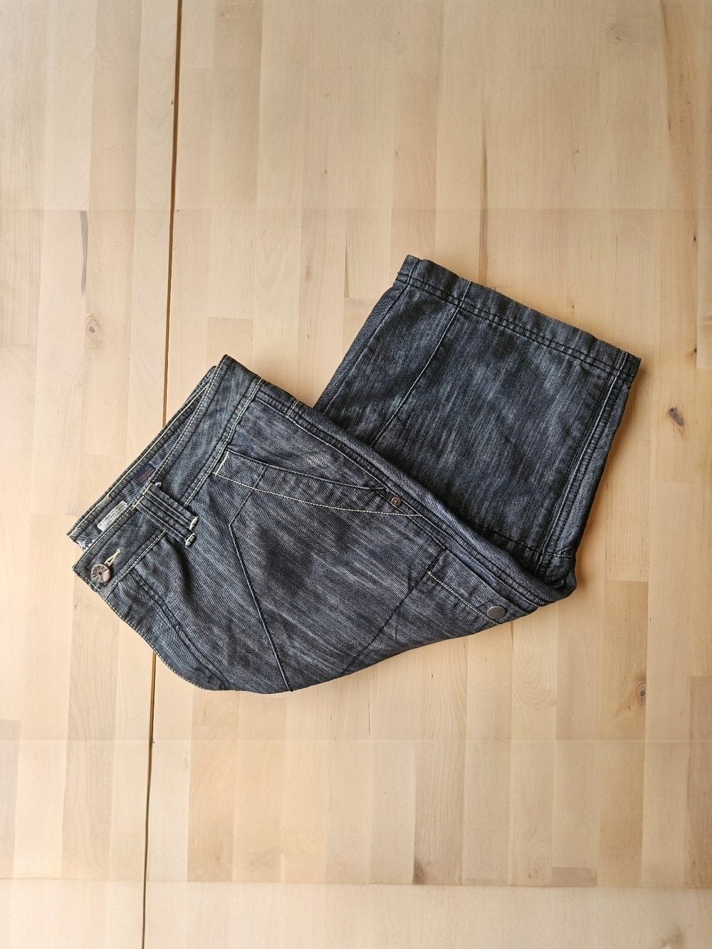 2DIEFOR Vintage Y2K Men's Washed Gray Jorts - Long Jean Shorts